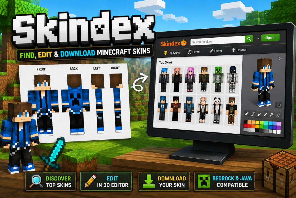 Skindex Minecraft skin editor and custom skin guide